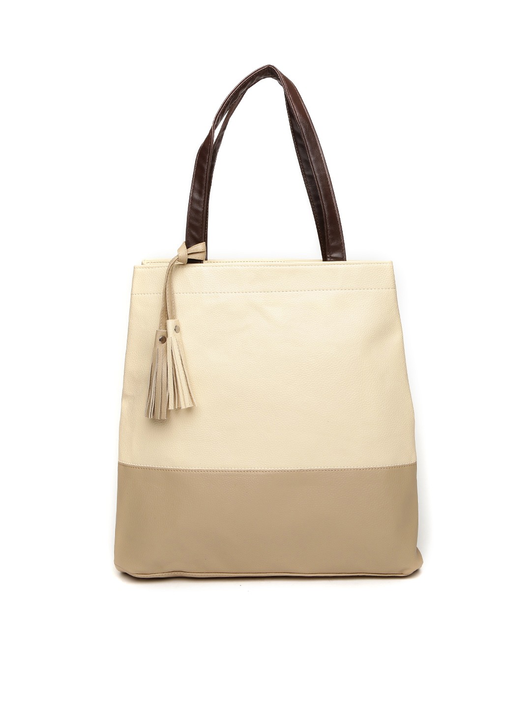 

Mast & Harbour Beige & Cream Colourblocked Shoulder Bag