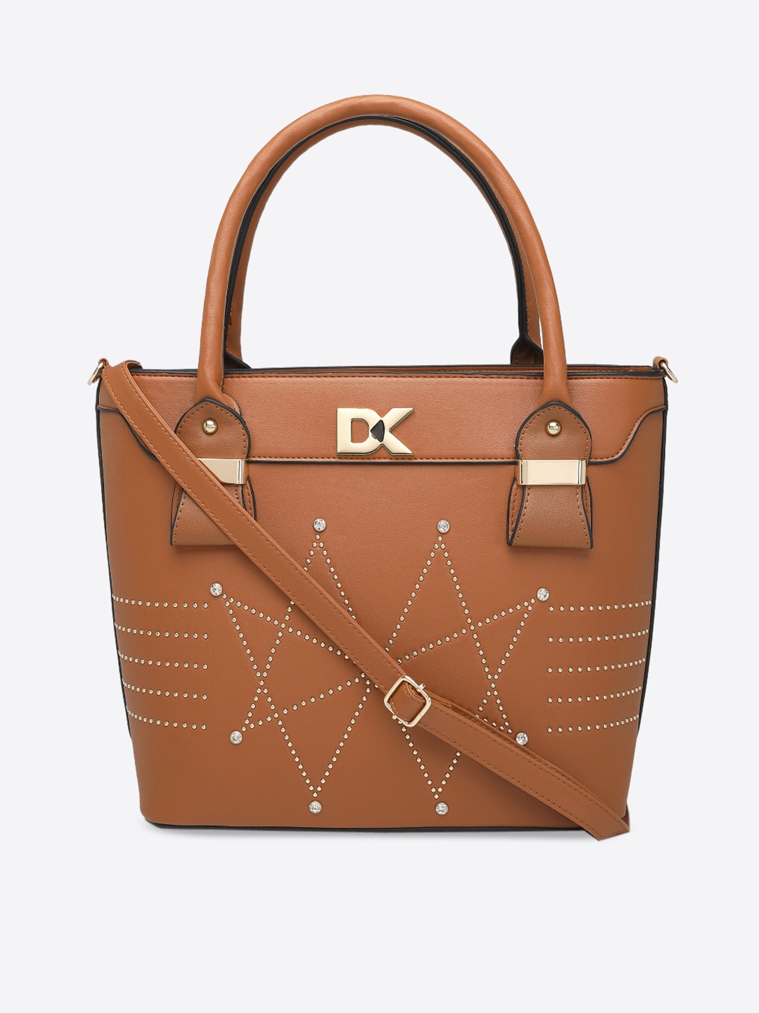 

Diana Korr Tan Brown Embellished Handheld Bag