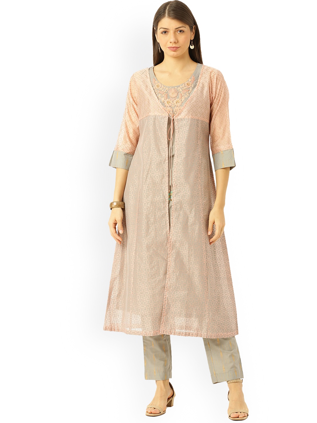 

Soch Pink Printed Kurta with Trousers