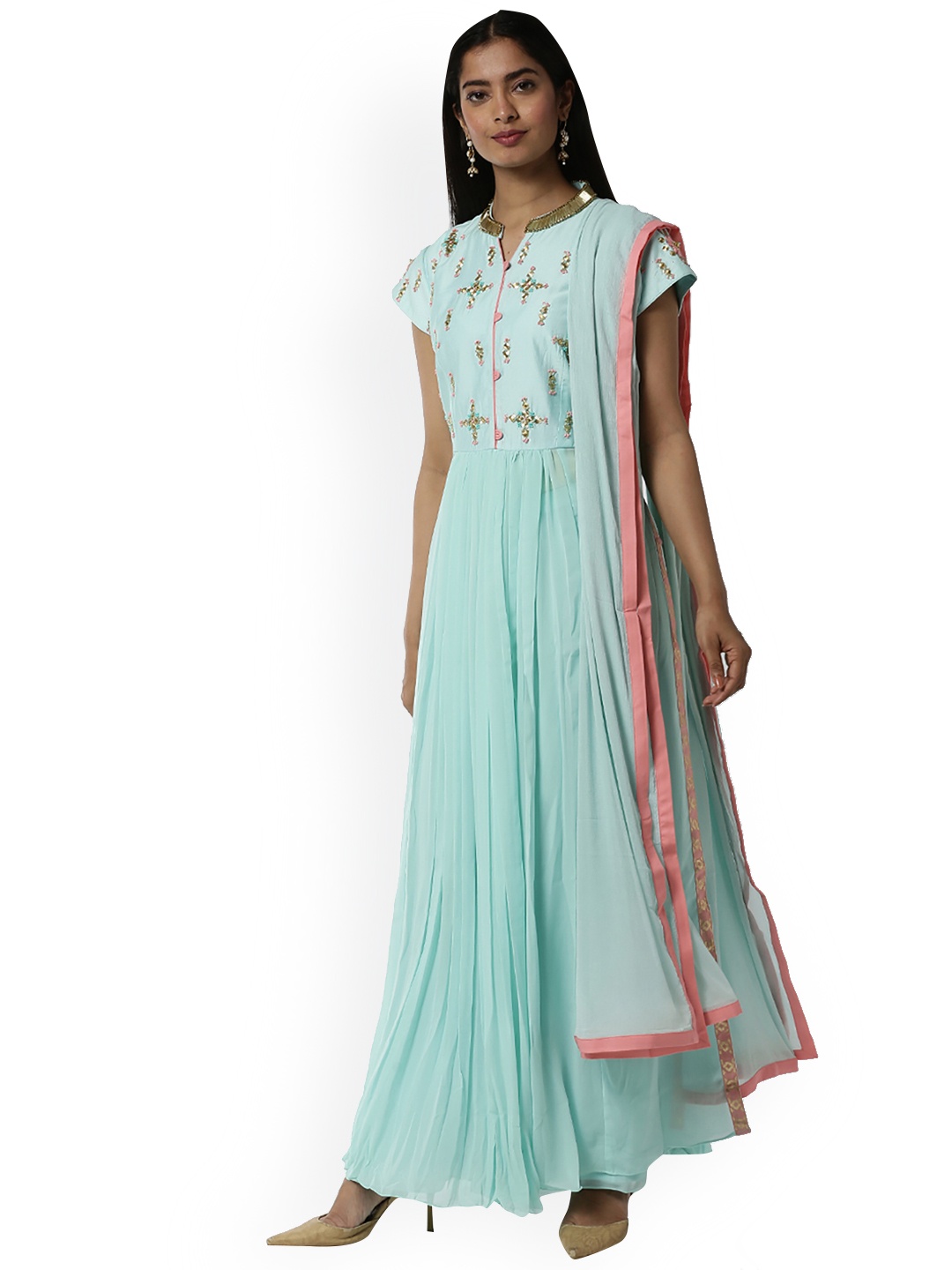 

Soch Women Blue Solid Kurta Set
