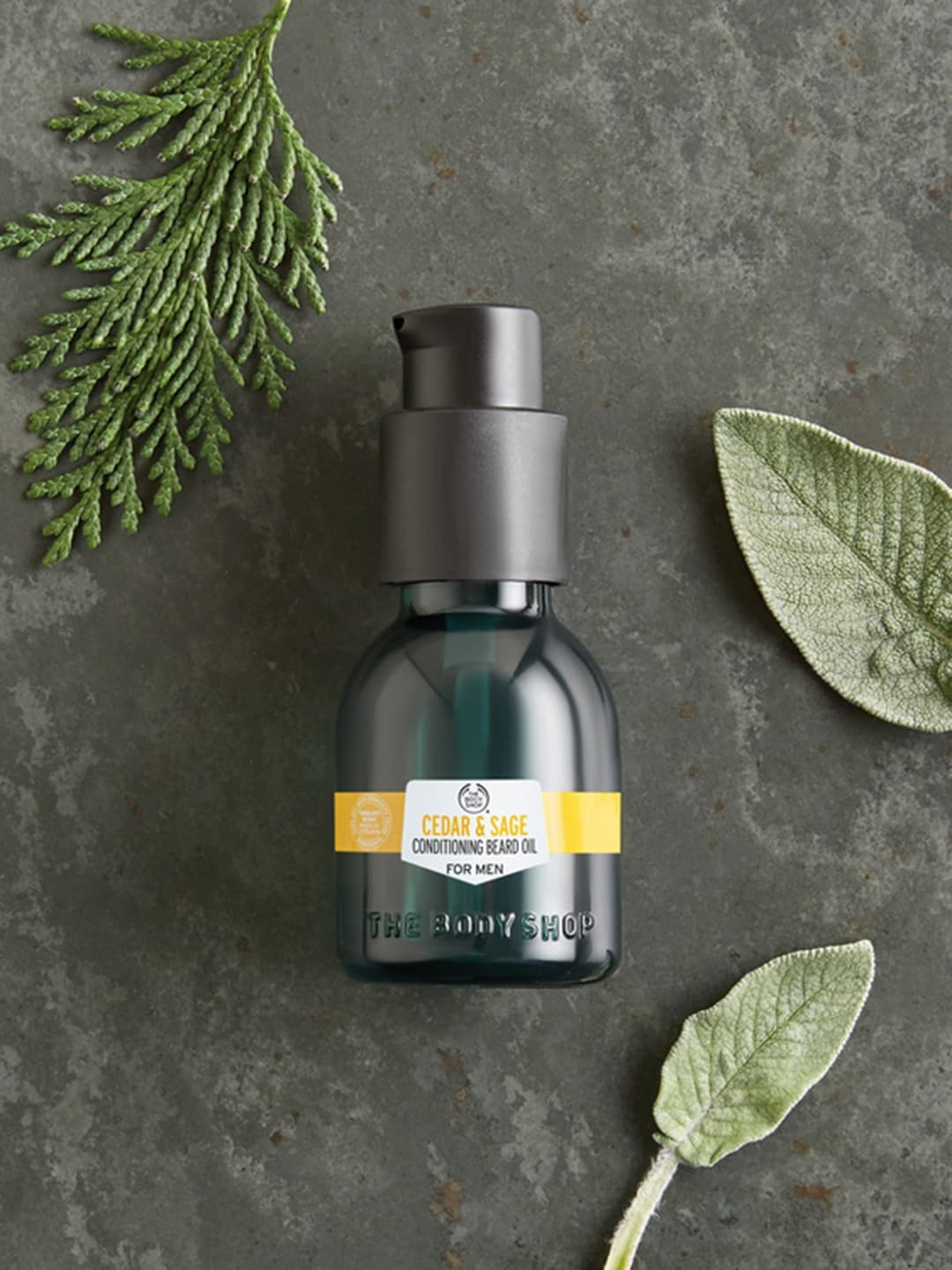 

THE BODY SHOP Men Cedar & Sage Sustainable Conditioning Beard Oil 30ml, Green