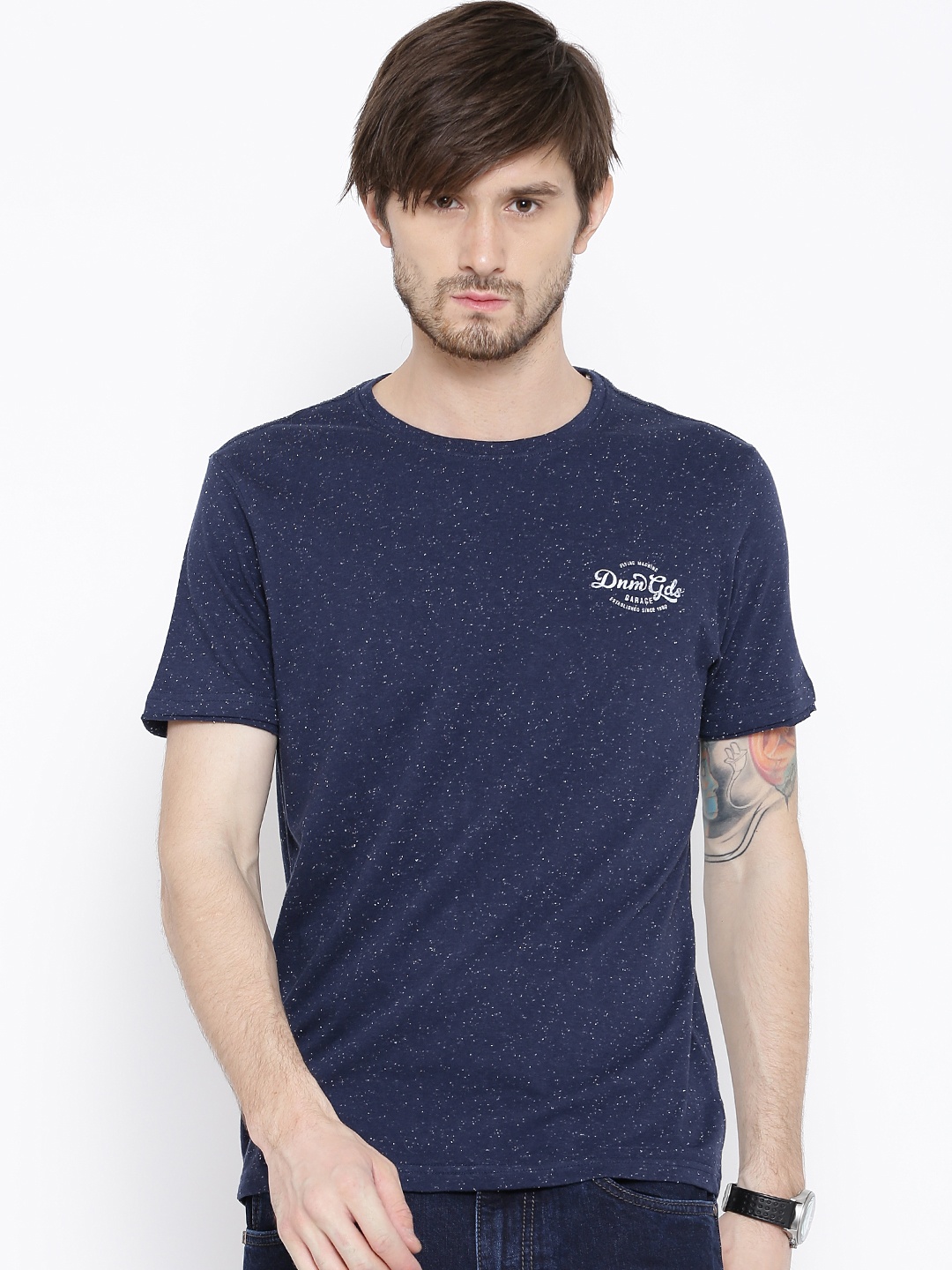 

Flying Machine Navy Speckled T-shirt, Navy blue