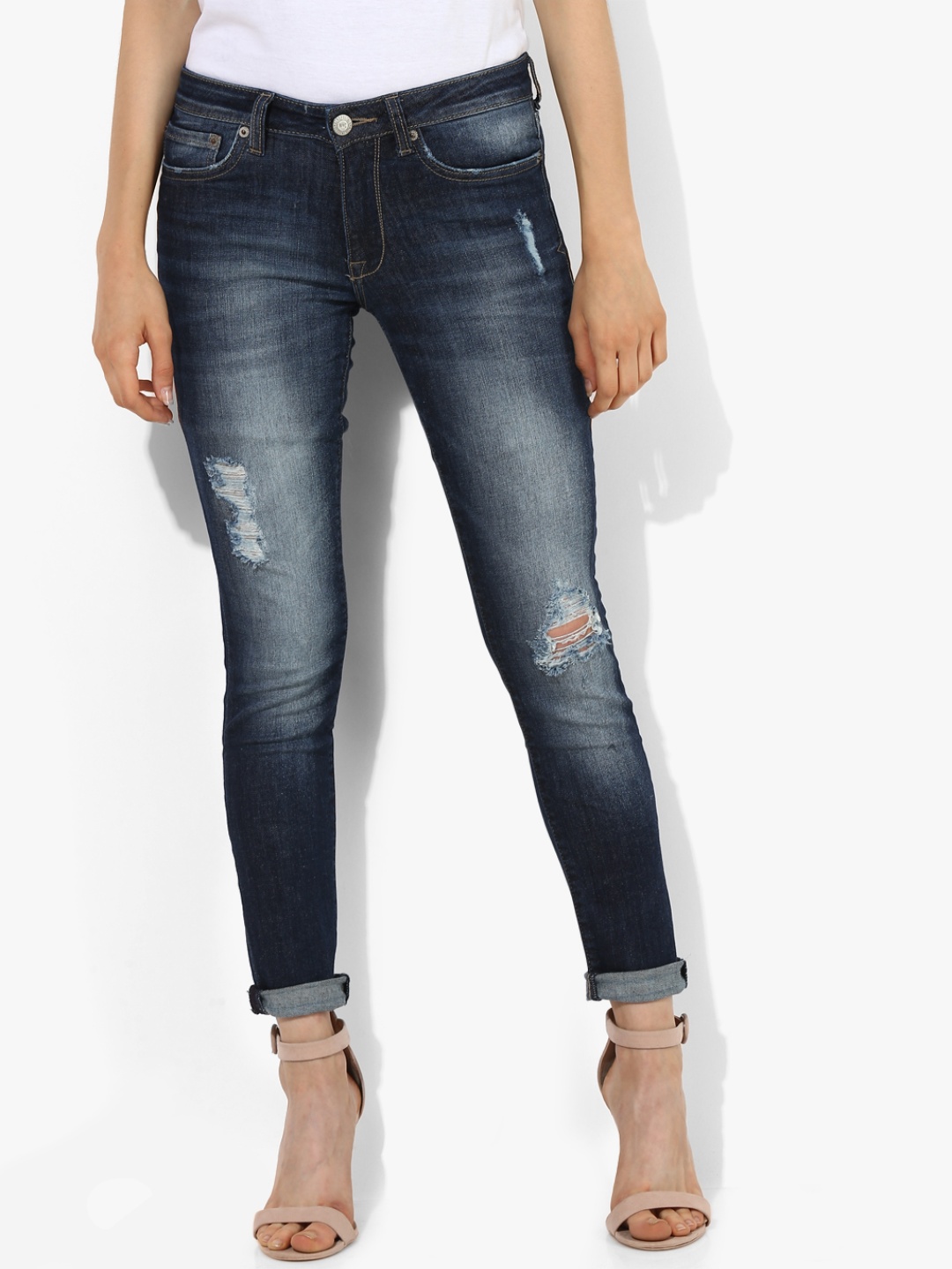 

Aeropostale Women Blue Slim Fit Mid-Rise Mildly Distressed Jeans