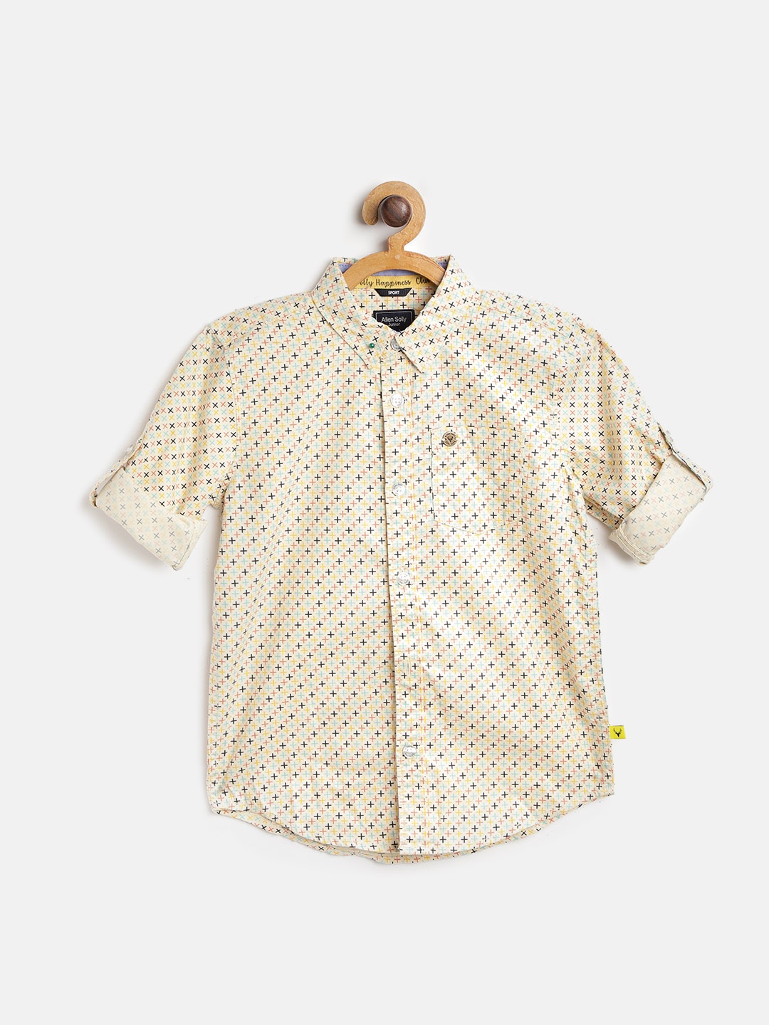 

Allen Solly Junior Boys Beige Sport Regular Fit Geometric Print Casual Shirt