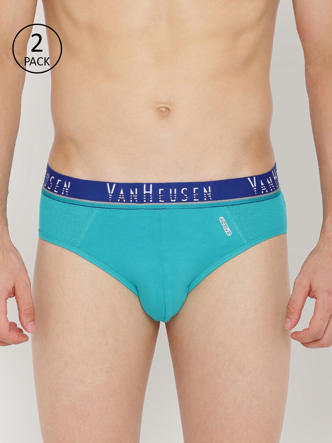 

Van Heusen Men Pack of 2 Green Solid Briefs 6985100