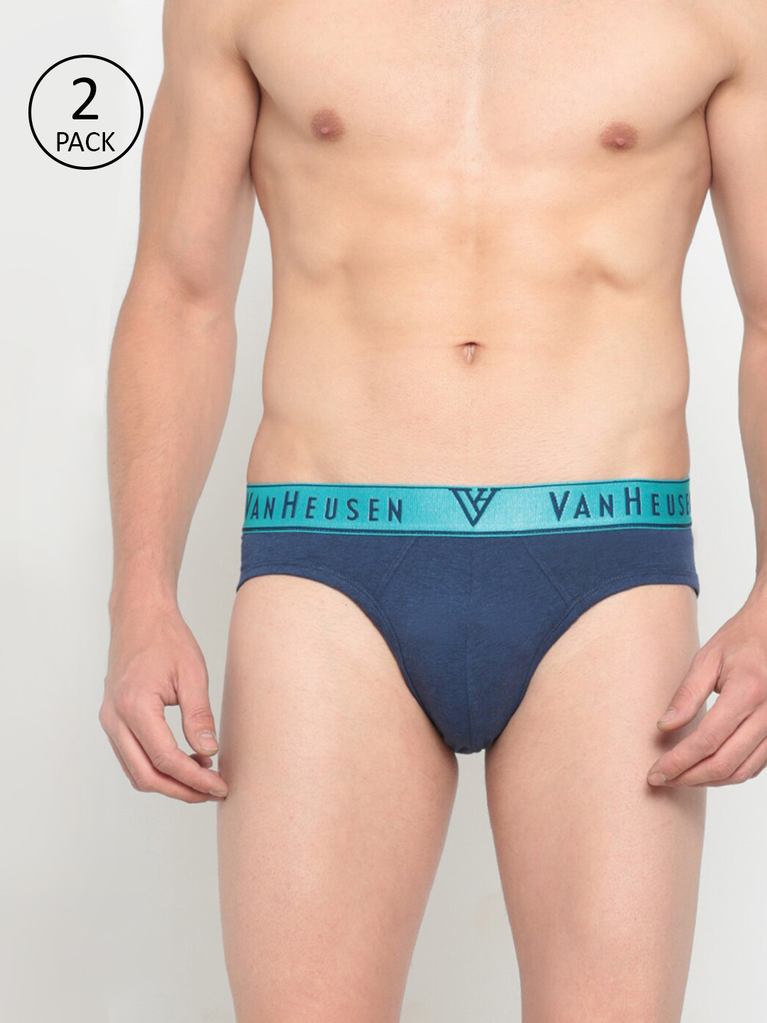 

Van Heusen Men Pack of 2 Navy Blue Solid Briefs 6968570