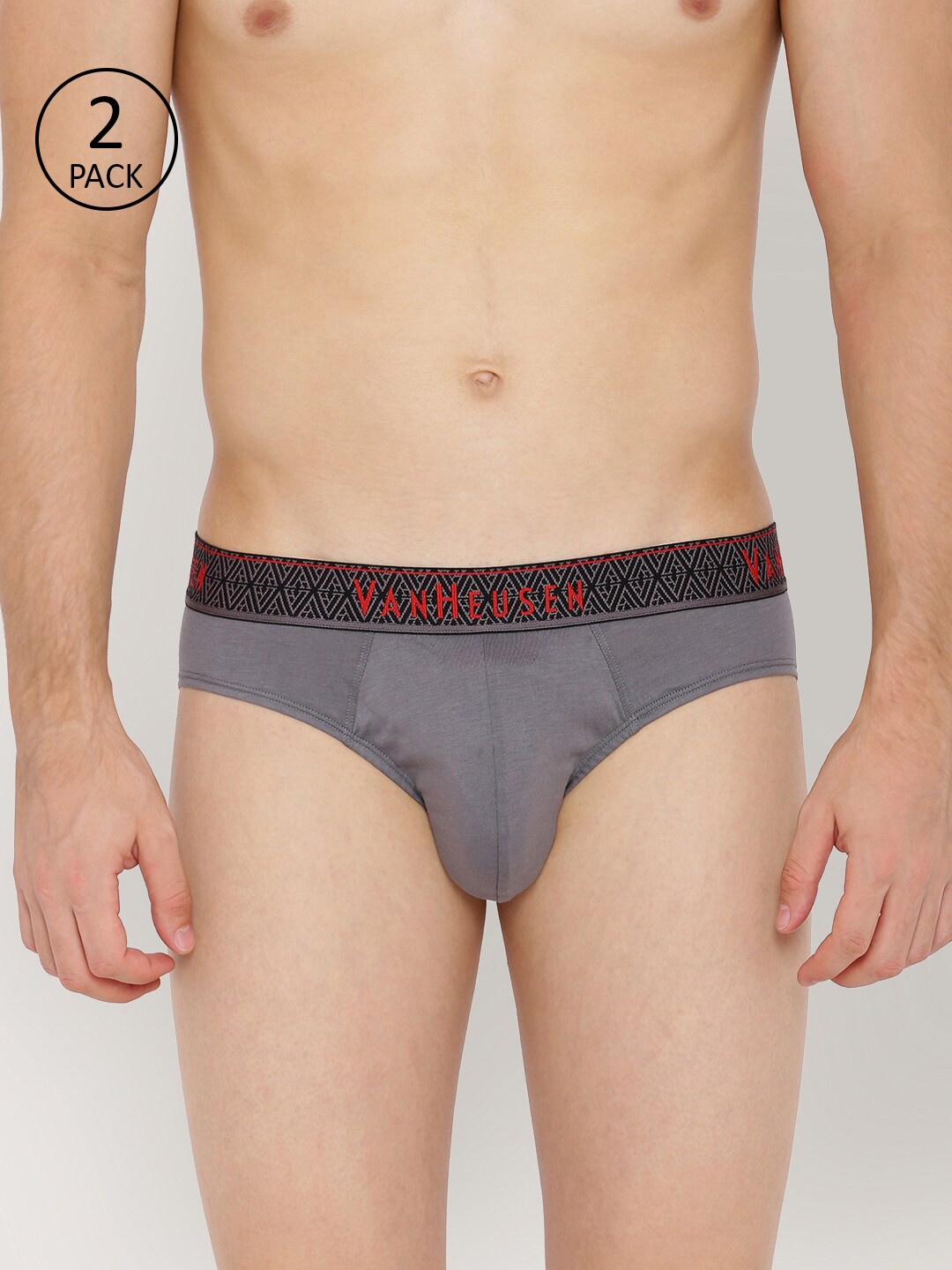 

Van Heusen Men Pack of 2 Grey Solid Briefs 6985081