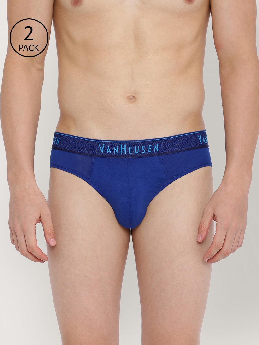 

Van Heusen Men Pack of 2 Blue Solid Briefs 6985085