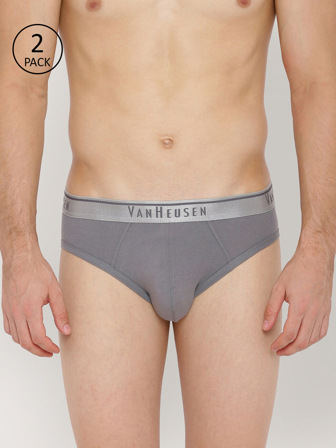 

Van Heusen Men Pack Of 2 Grey Solid Brief