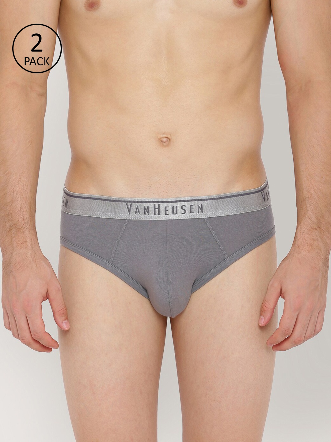 

Van Heusen Men Pack Of 2 Grey Solid Brief