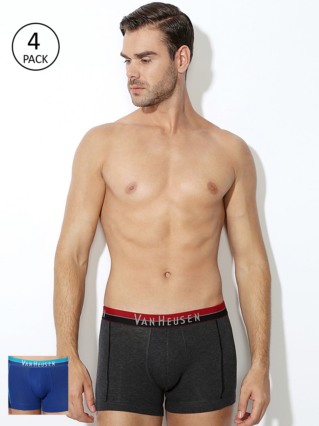 

Van Heusen Men Pack of 4 Trunks, Blue