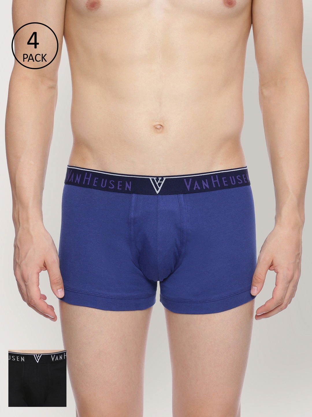 

Van Heusen Pack of 4 Navy Blue and Black Trunks