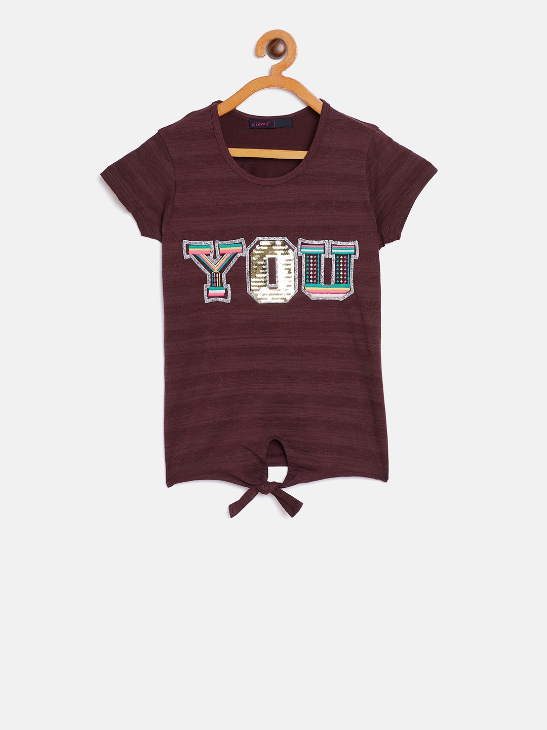 

Ziama Girls Burgundy Printed Top