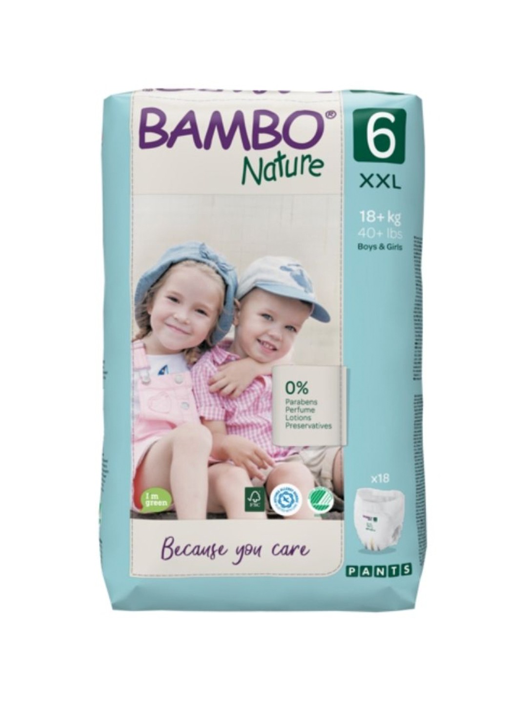 

Bambo Nature Eco-friendly XXL Pant Diapers with Wetness Indicator 18 Pcs, White