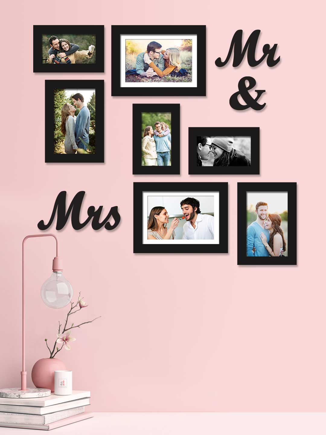 

Art Street Set Of 7 Black Solid Individual Photo Frames