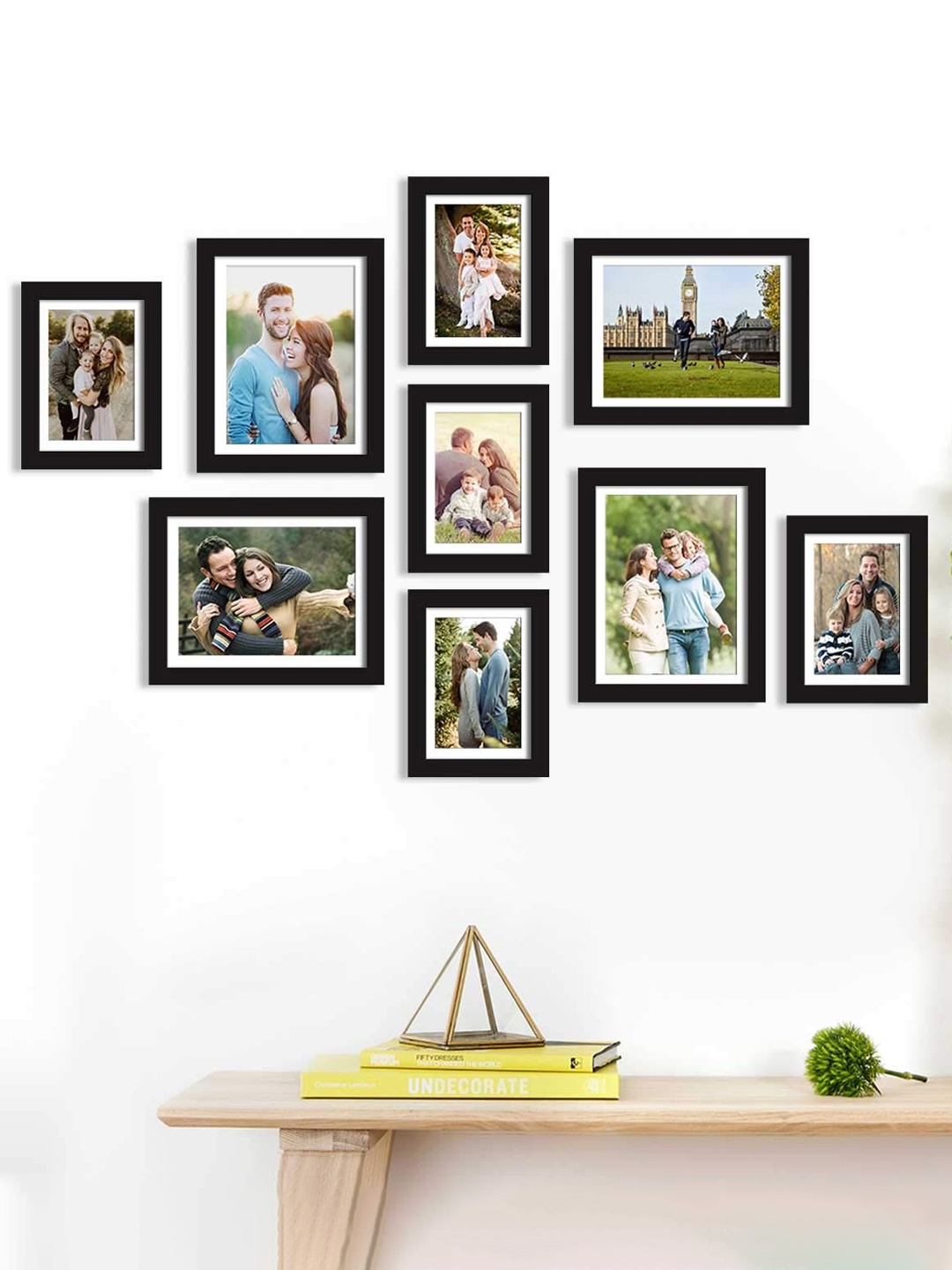 

Art Street Set Of 8 Black Solid Individual Photo Frames