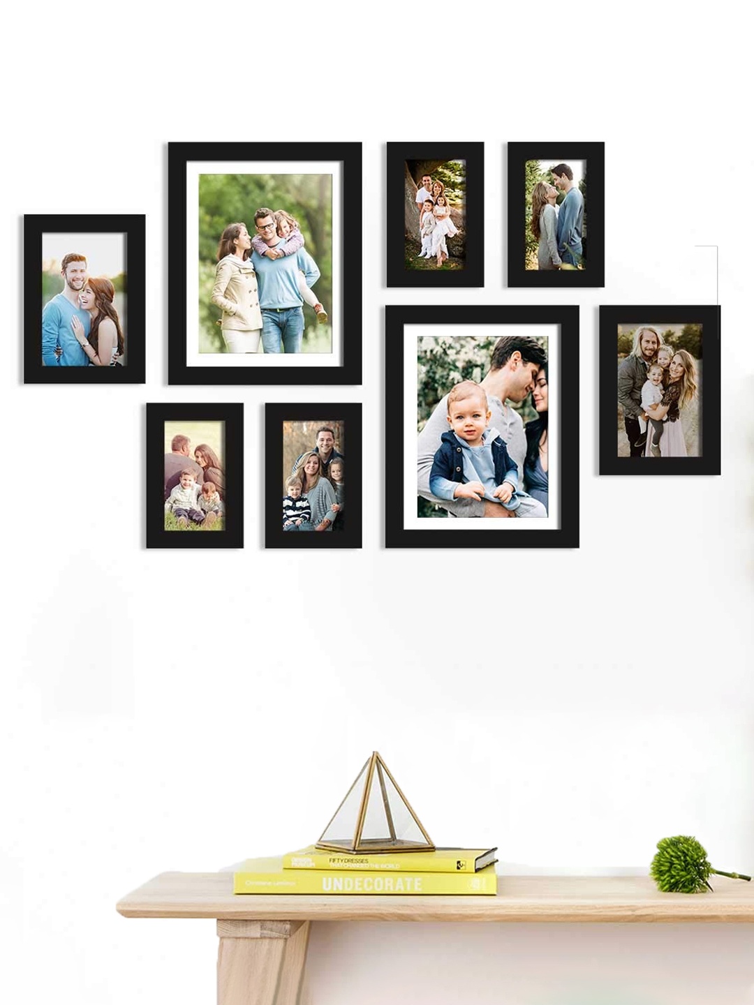 

Art Street Set Of 9 Black Solid Individual Photo Frames