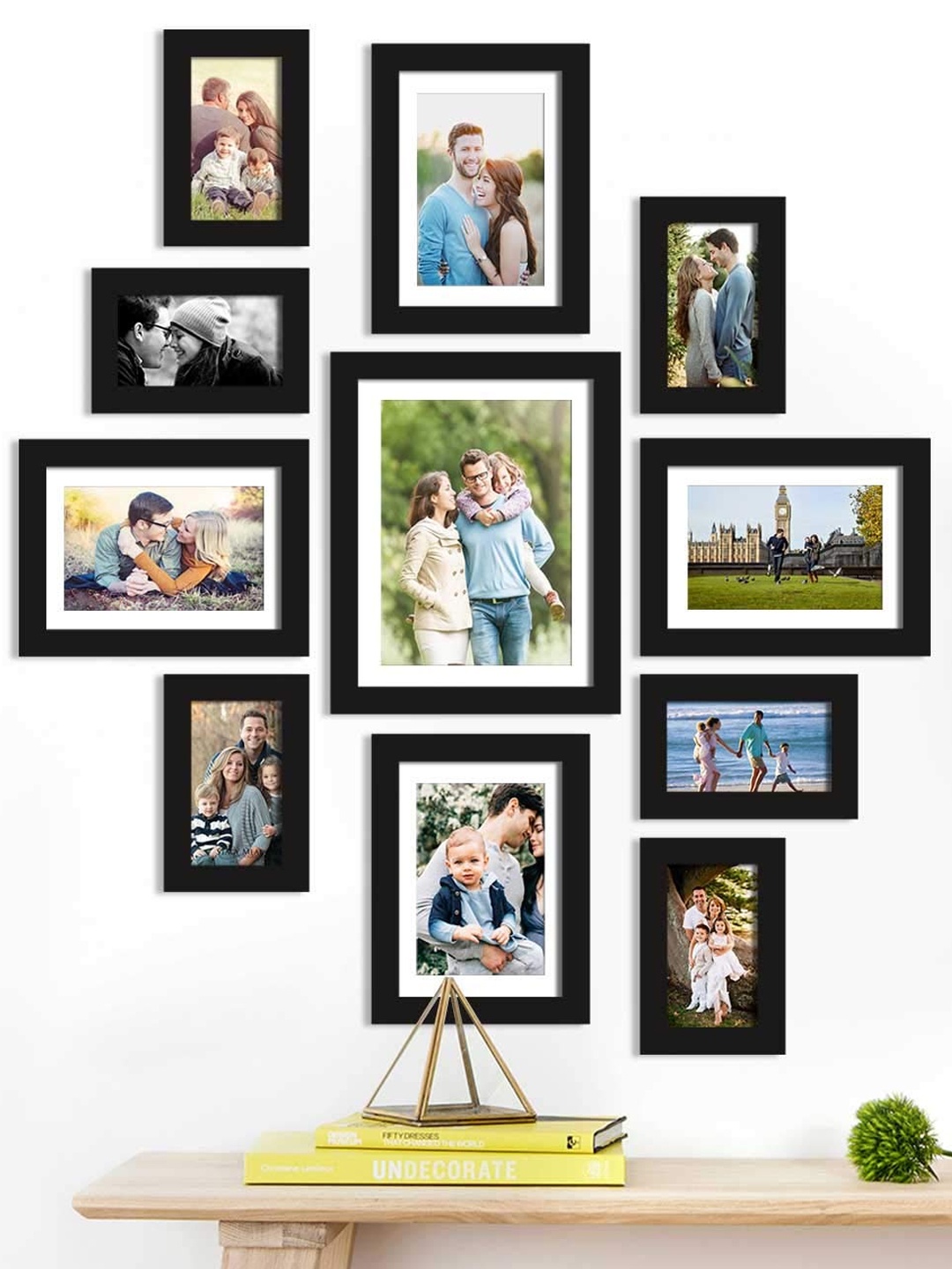 

Art Street Set Of 7 Black Solid Individual Photo Frames