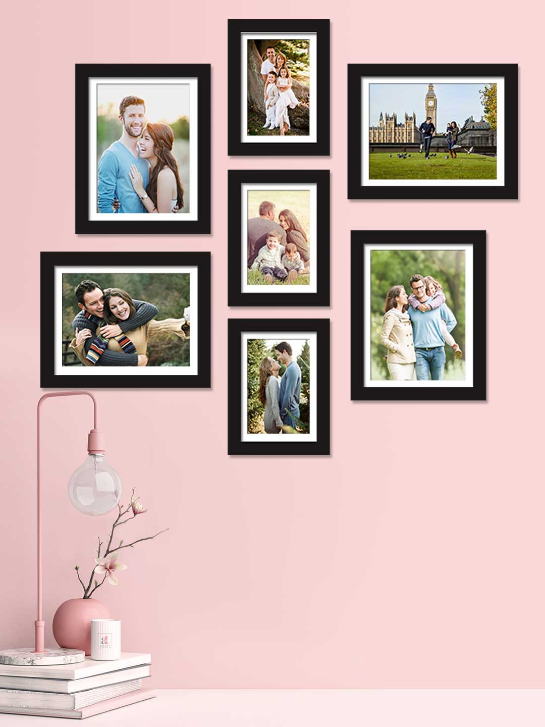 

Art Street Set of 7 Black Solid Individual Photo Frames
