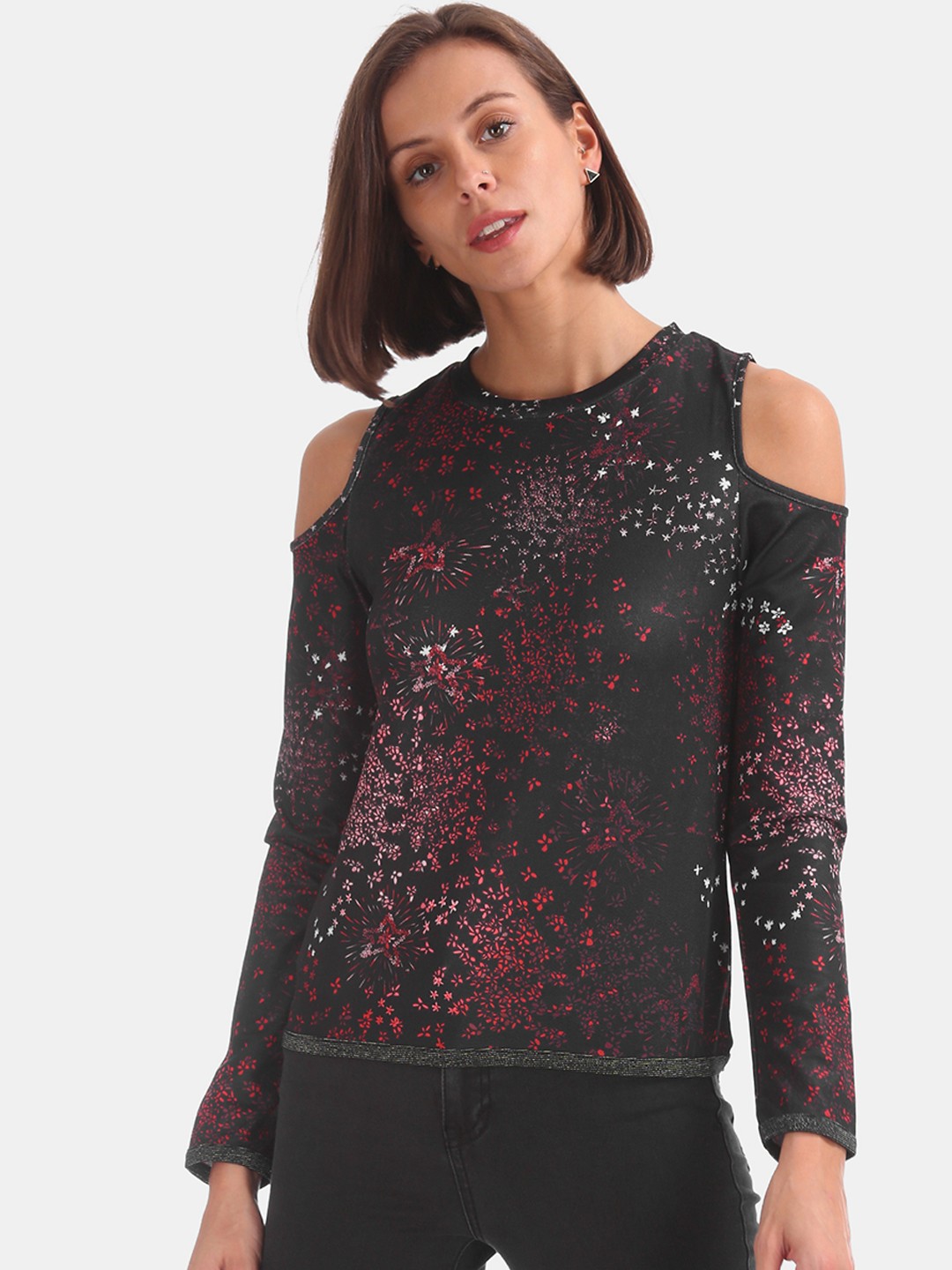 

Sugr Women Black Printed Top