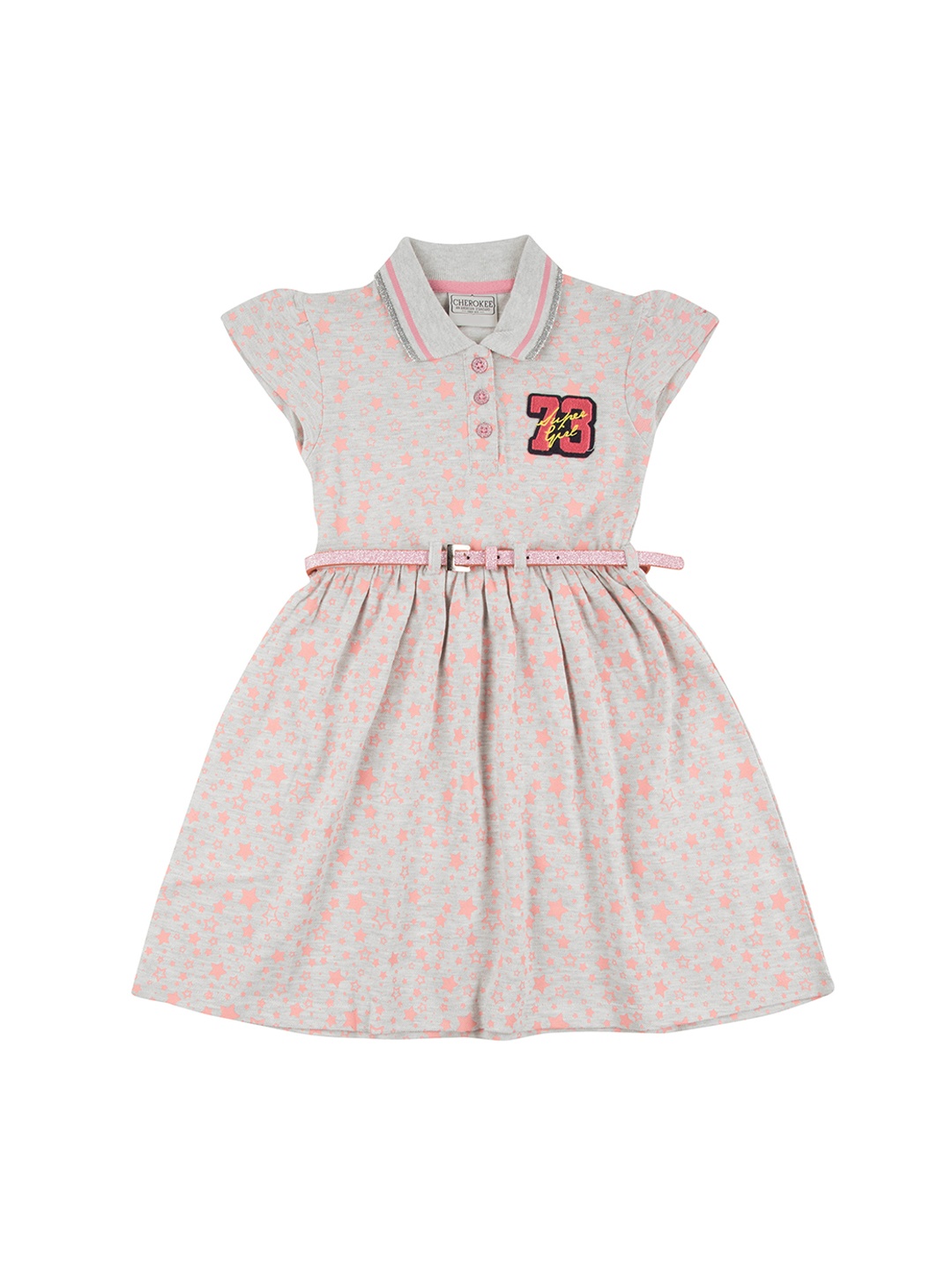 

Cherokee Girls Grey Printed T-shirt Dress