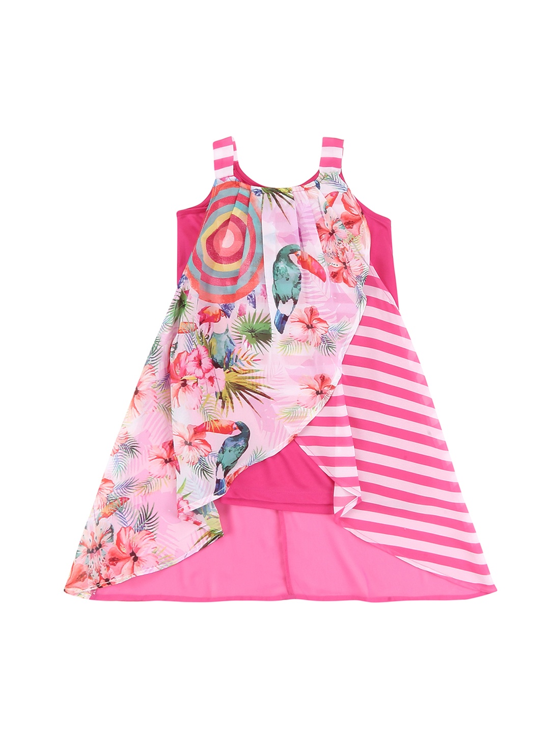 

Cherokee Girls Pink & White Printed A-Line Dress