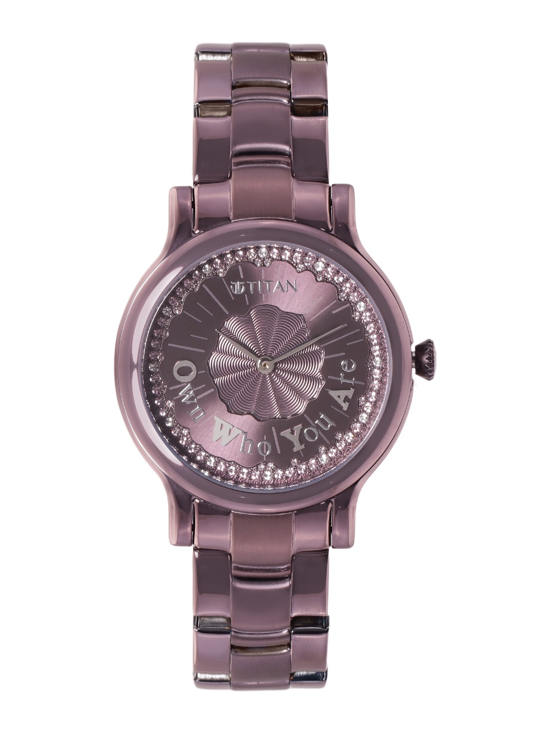 

Titan Women Embellished Dial & Bracelet Style Straps Analogue Watch NM95108QM01, Purple