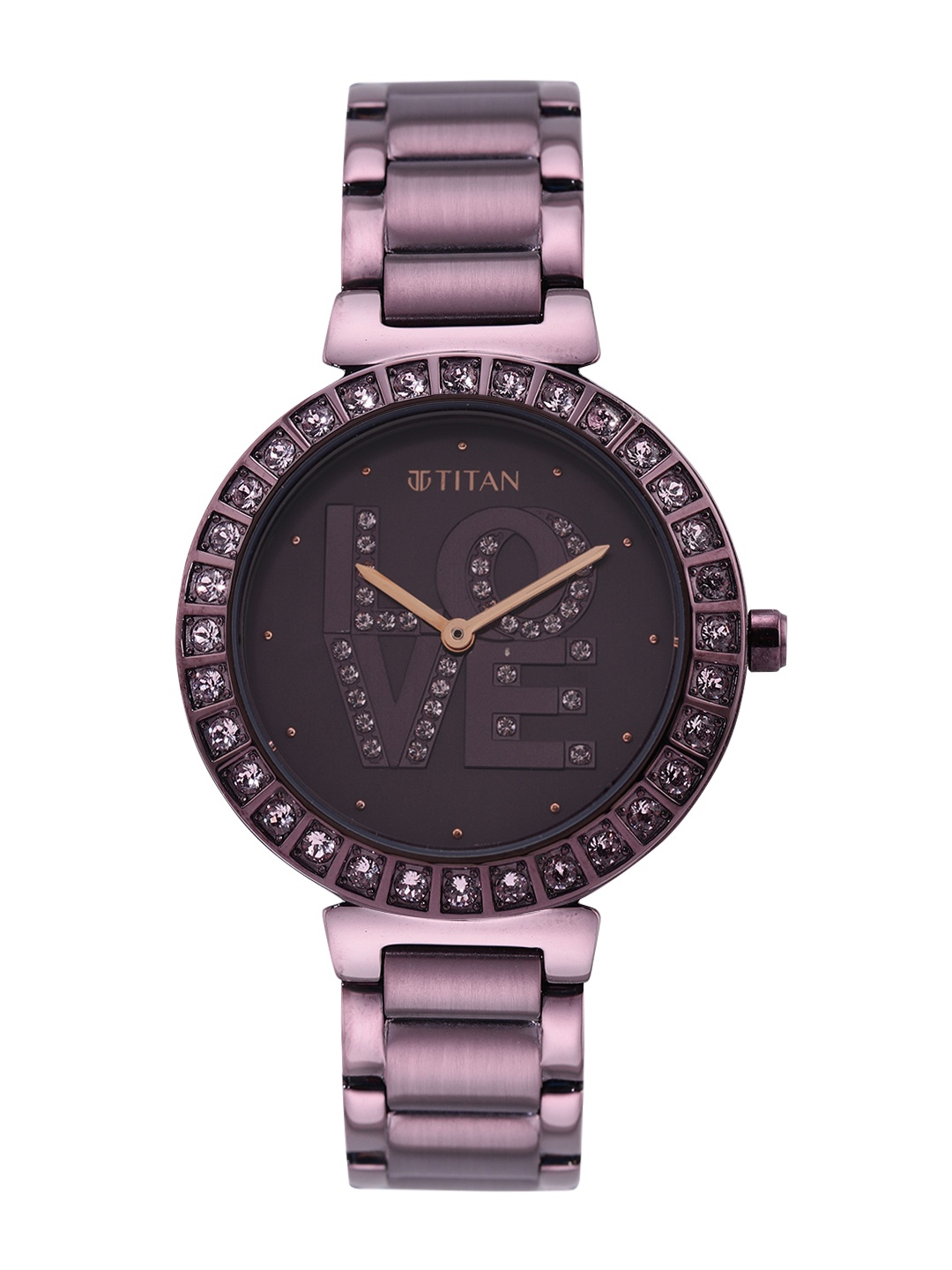 

Titan Women Embellished Analogue Watch NM95110QM01, Purple
