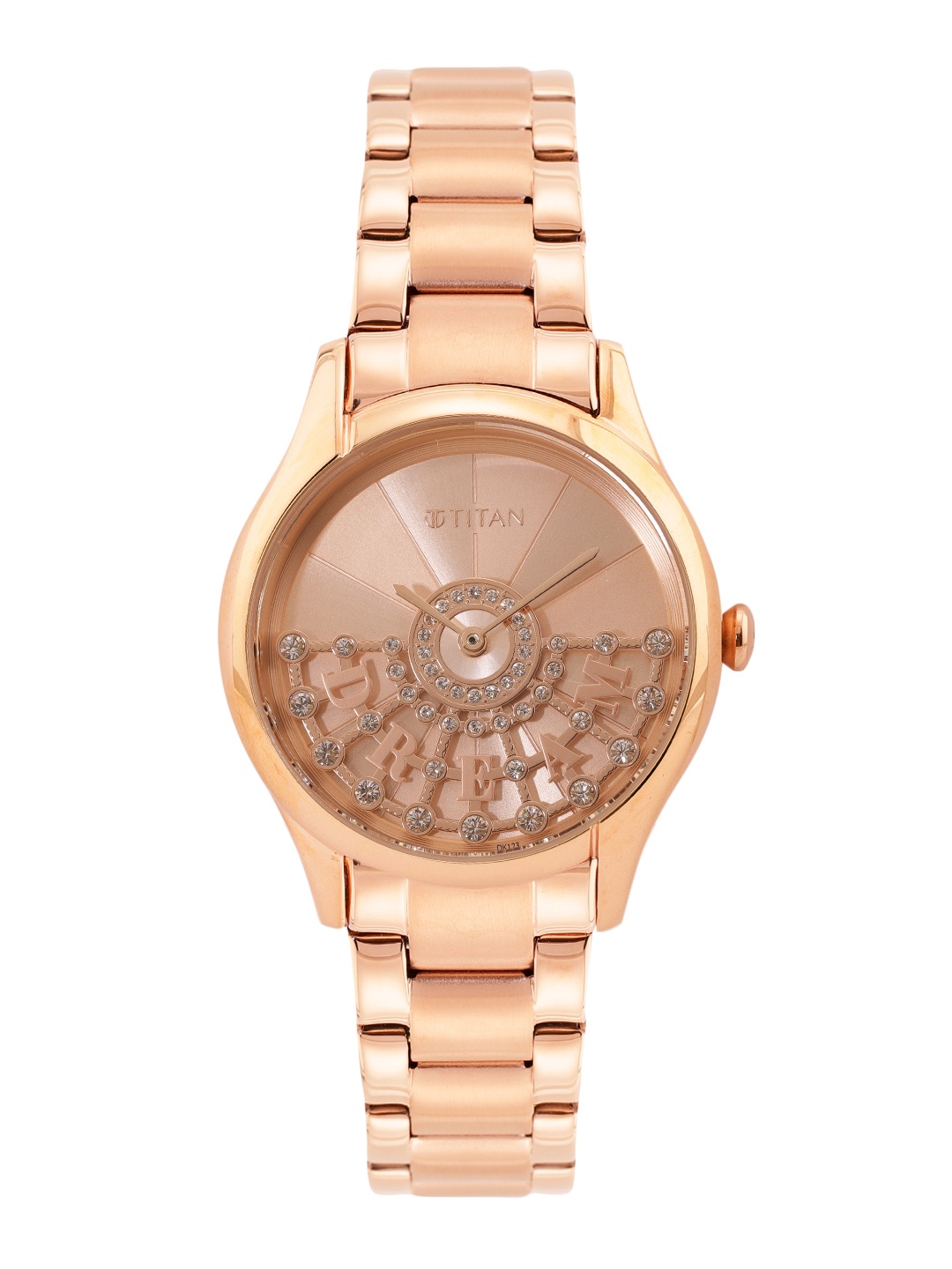 

Titan Women Embellished Analogue Watch NM95111WM01, Rose gold