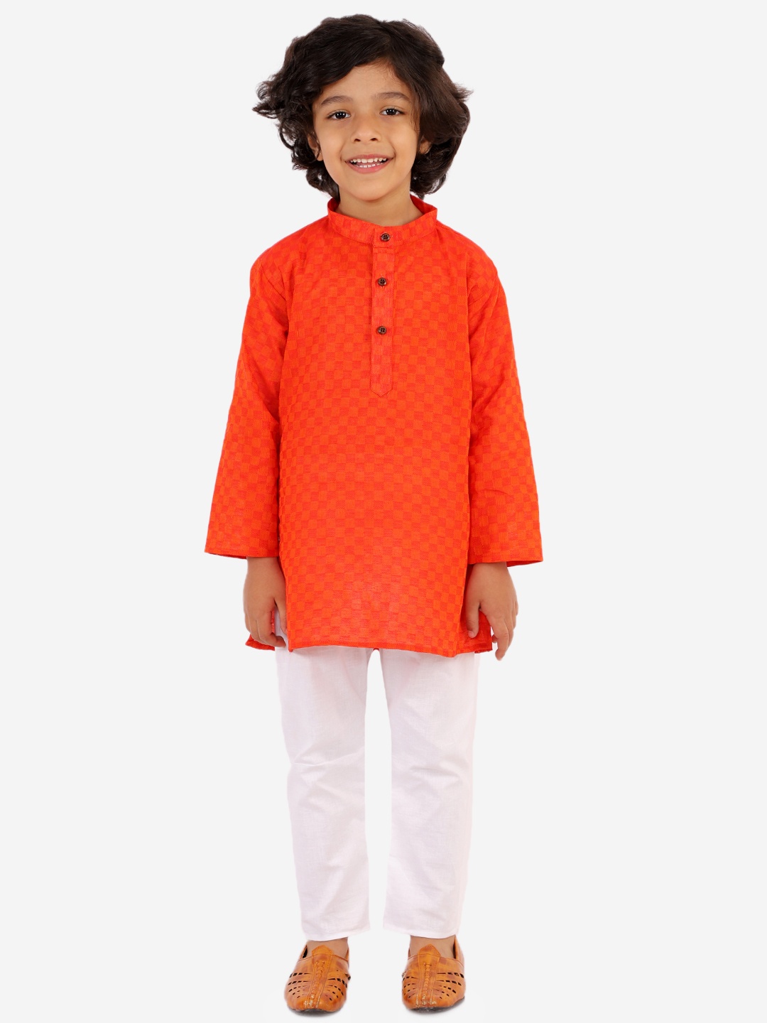 

Superminis Boys Magenta Printed Kurta with Pyjamas