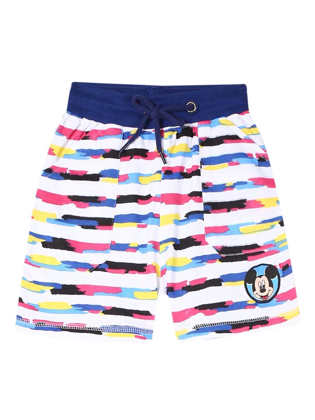 

Colt Boys White & Blue Abstract Printed Regular Fit Shorts