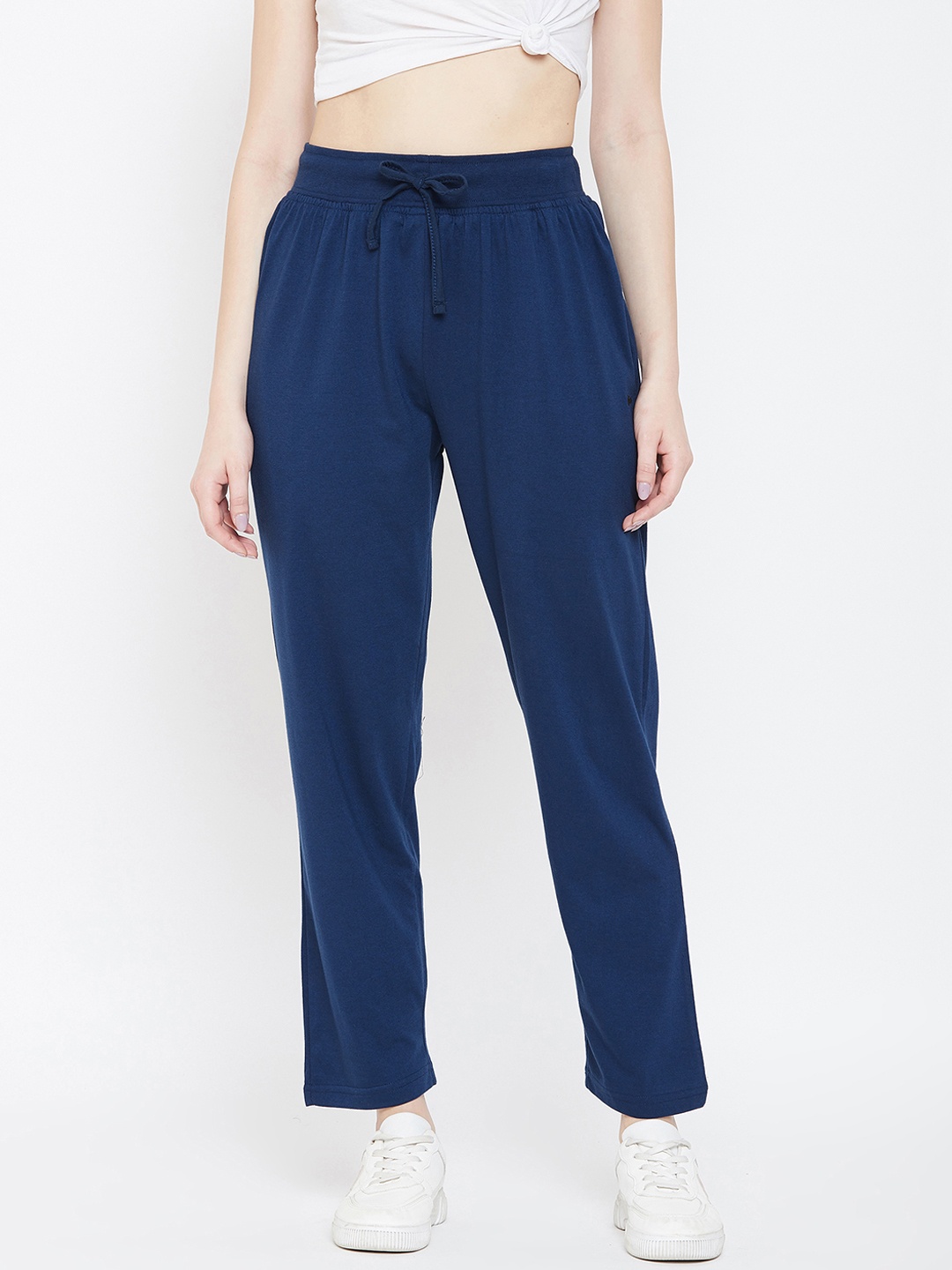 

Okane Women Blue Solid Comfort-Fit Track Pants