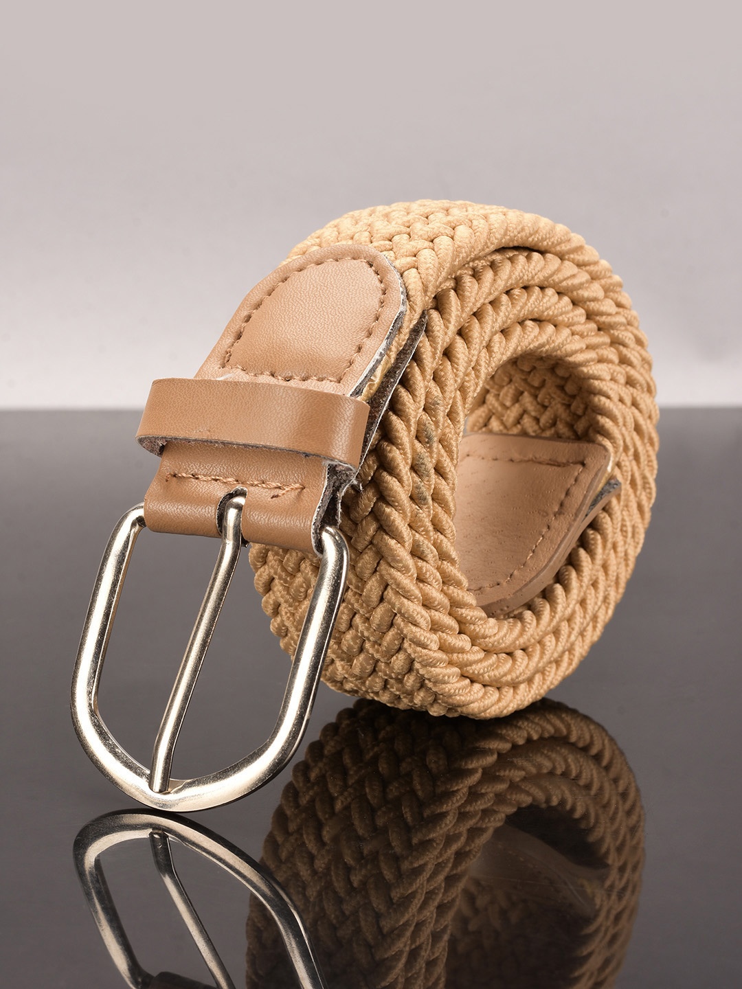 

BuckleUp Unisex Peach-Coloured Woven Design Belt