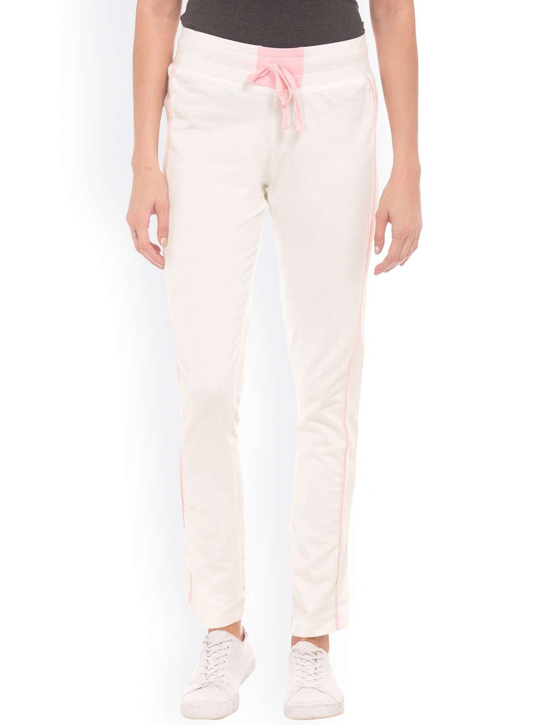 

Sugr Women White Solid Knitted Track Pants