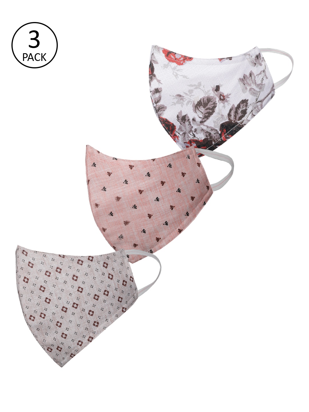 

JBN Creation Kids Printed 3 Pcs 3-Ply Reusable Anti-Pollution Cloth Outdoor Masks, Maroon