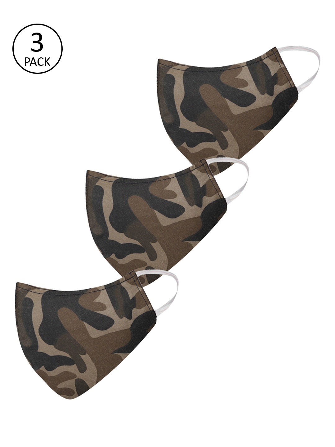 

JBN Creation Kids Olive Green & Black 3 Pcs 3-Ply Reusable Protective Outdoor Masks