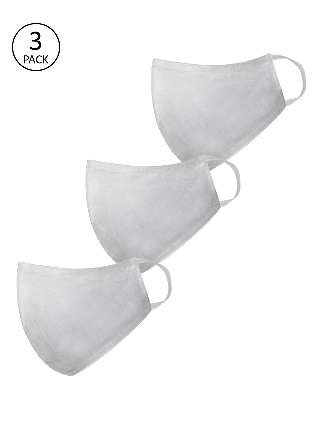 

JBN Creation Kids 3 Pcs 3 Ply Reusable Protective Outdoor Solid Cotton Masks, White