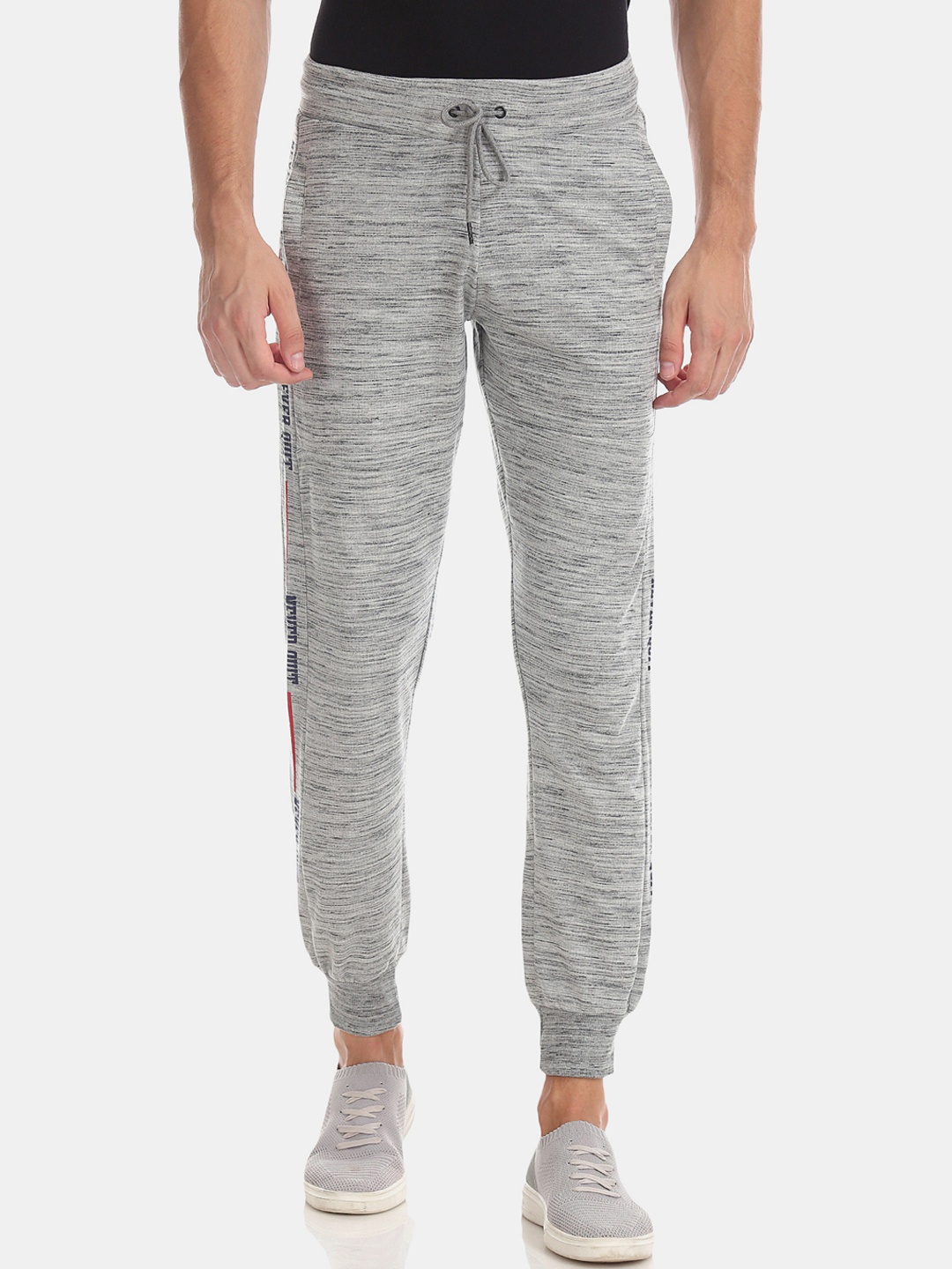 

Colt Men Grey Self-Design Heathered Joggers