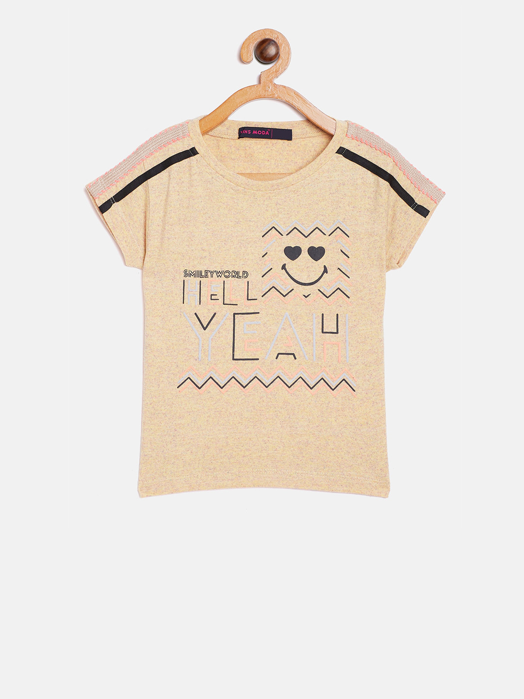 

Nins Moda Girls Yellow Printed Top