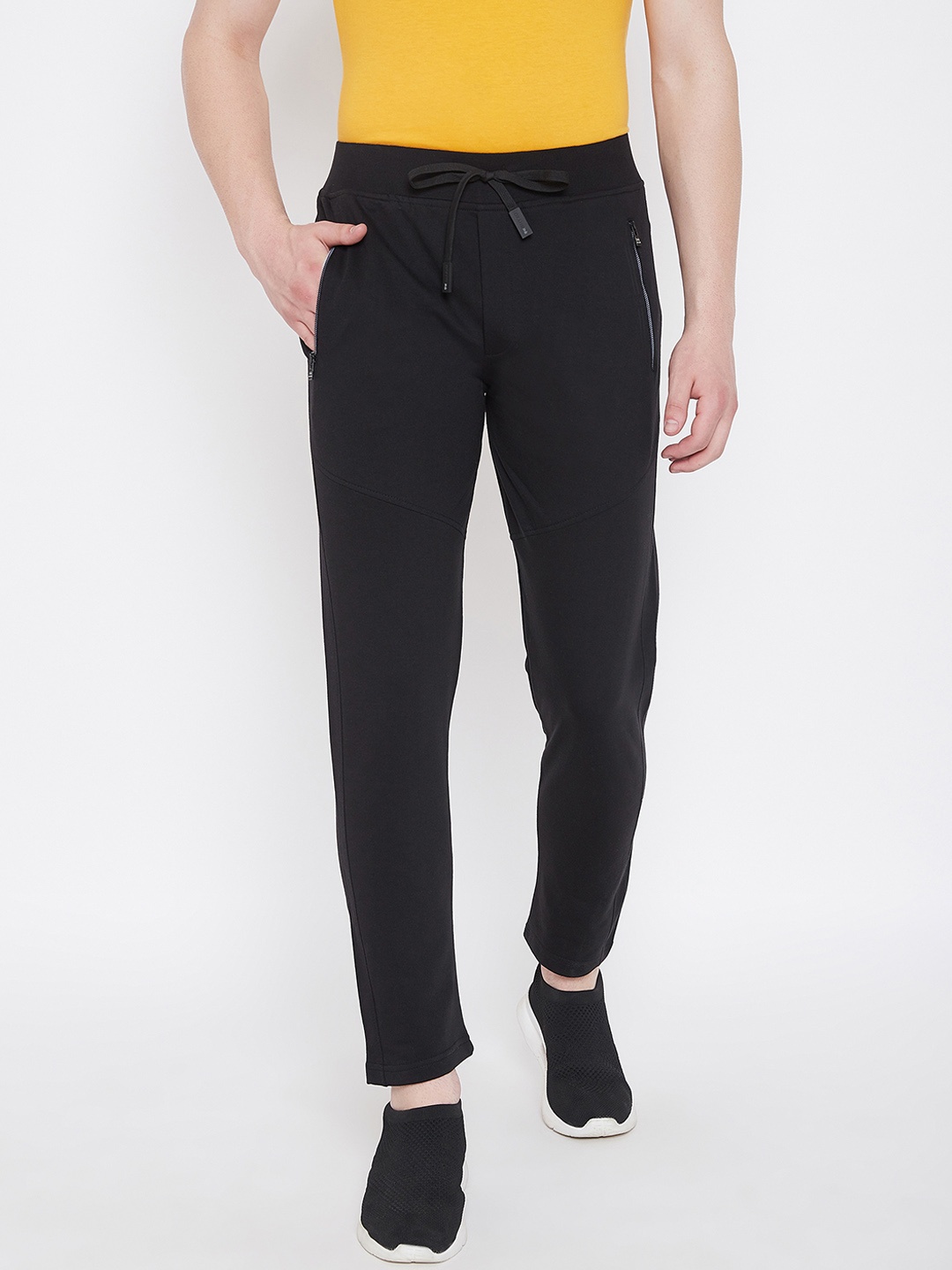 

Okane Men Black Solid Track Pants
