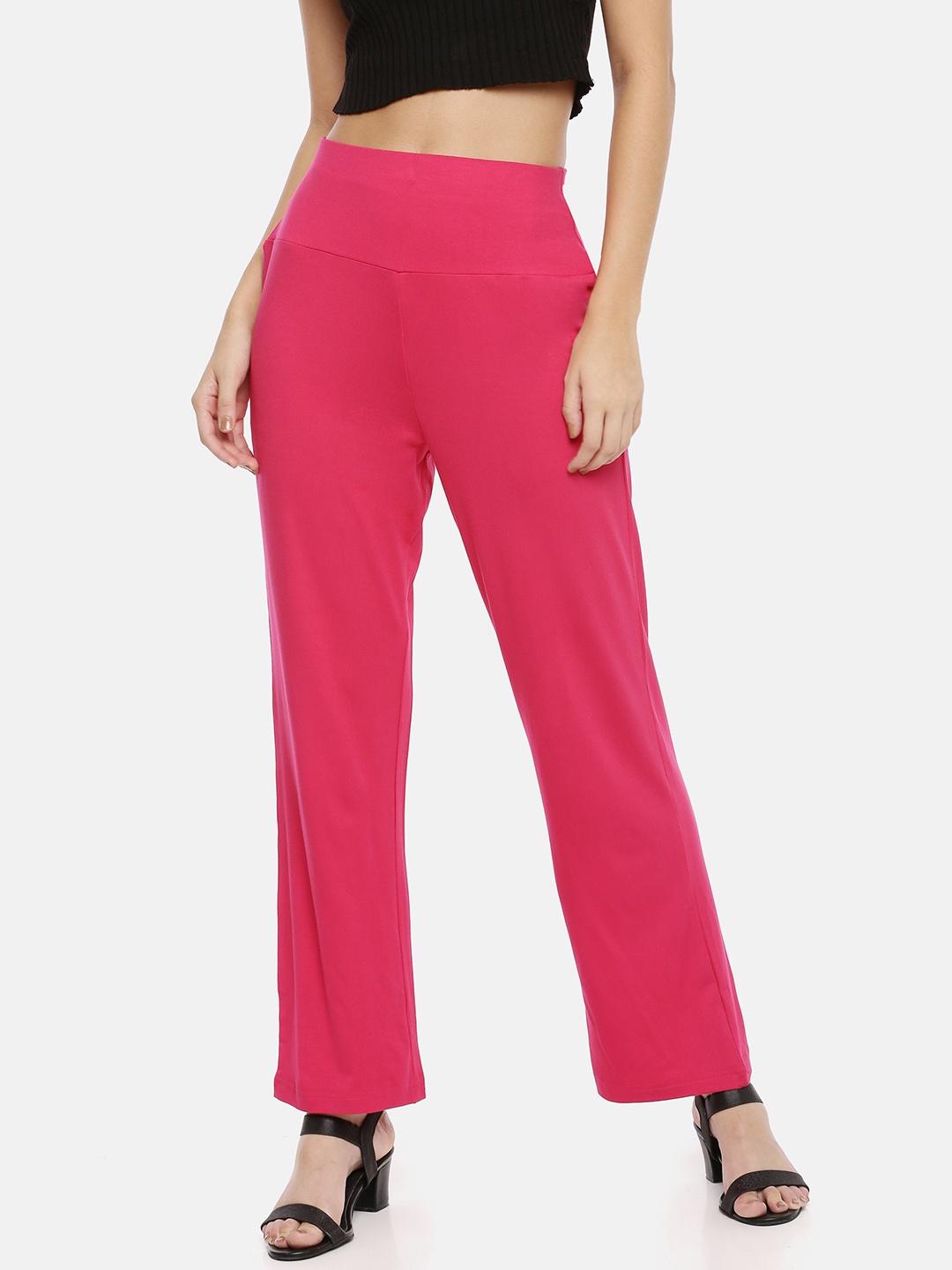 

GOLDSTROMS Women Pink Solid Regular Fit Trousers