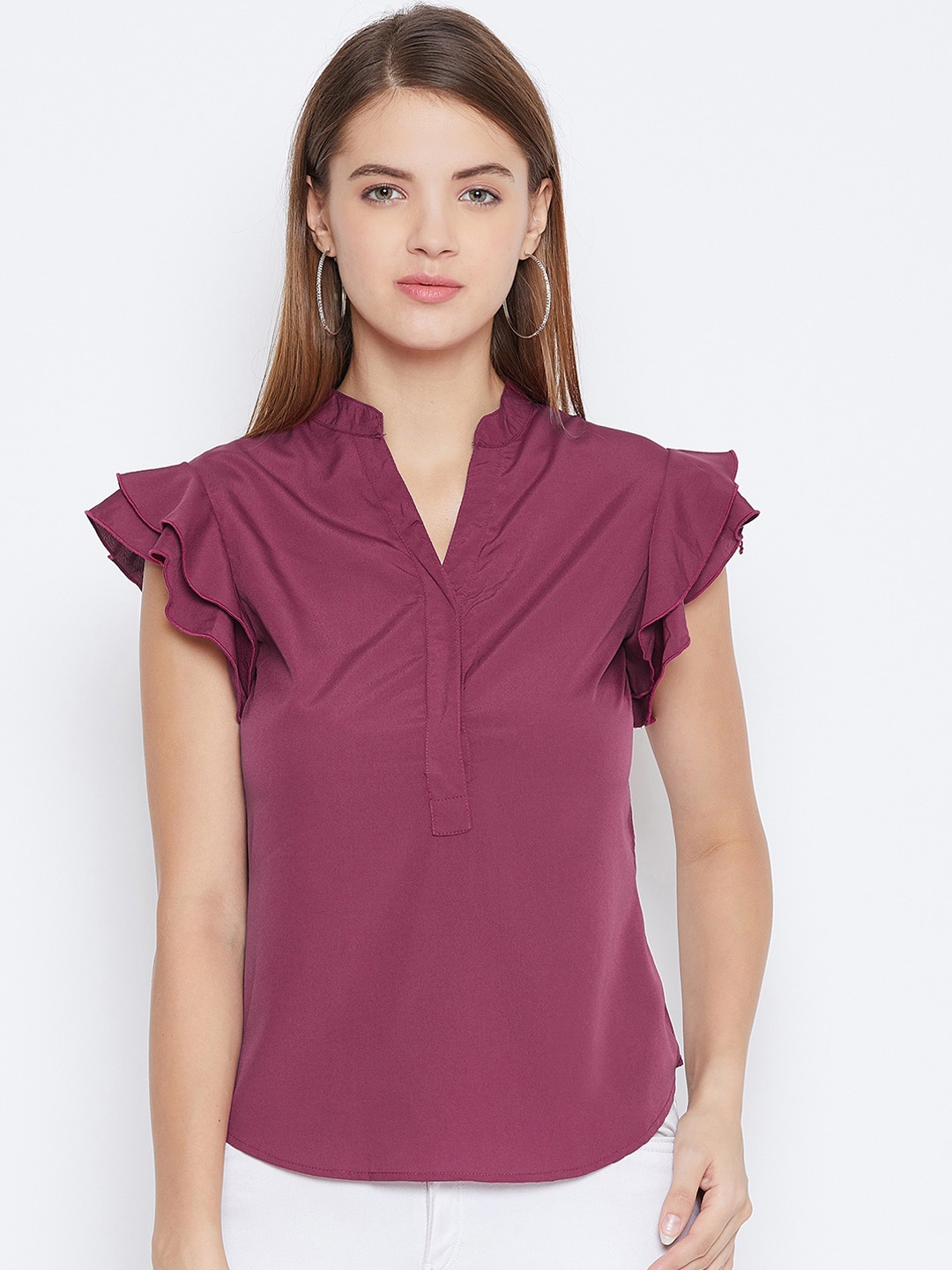 

DODO & MOA Women Mauve Solid Top