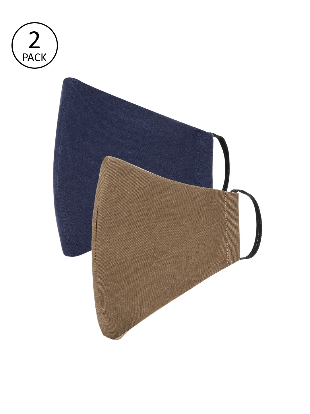 

AKSHARA Kids 2 Pcs Solid 2-Ply Reusable Outdoor Fabric Masks, Khaki