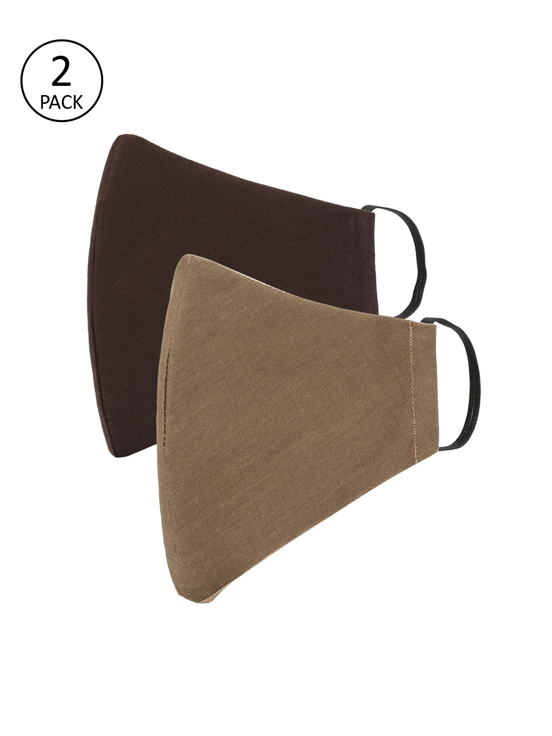 

AKSHARA Kids 2 Pcs 2-Ply Reusable Protective Fabric Masks, Khaki