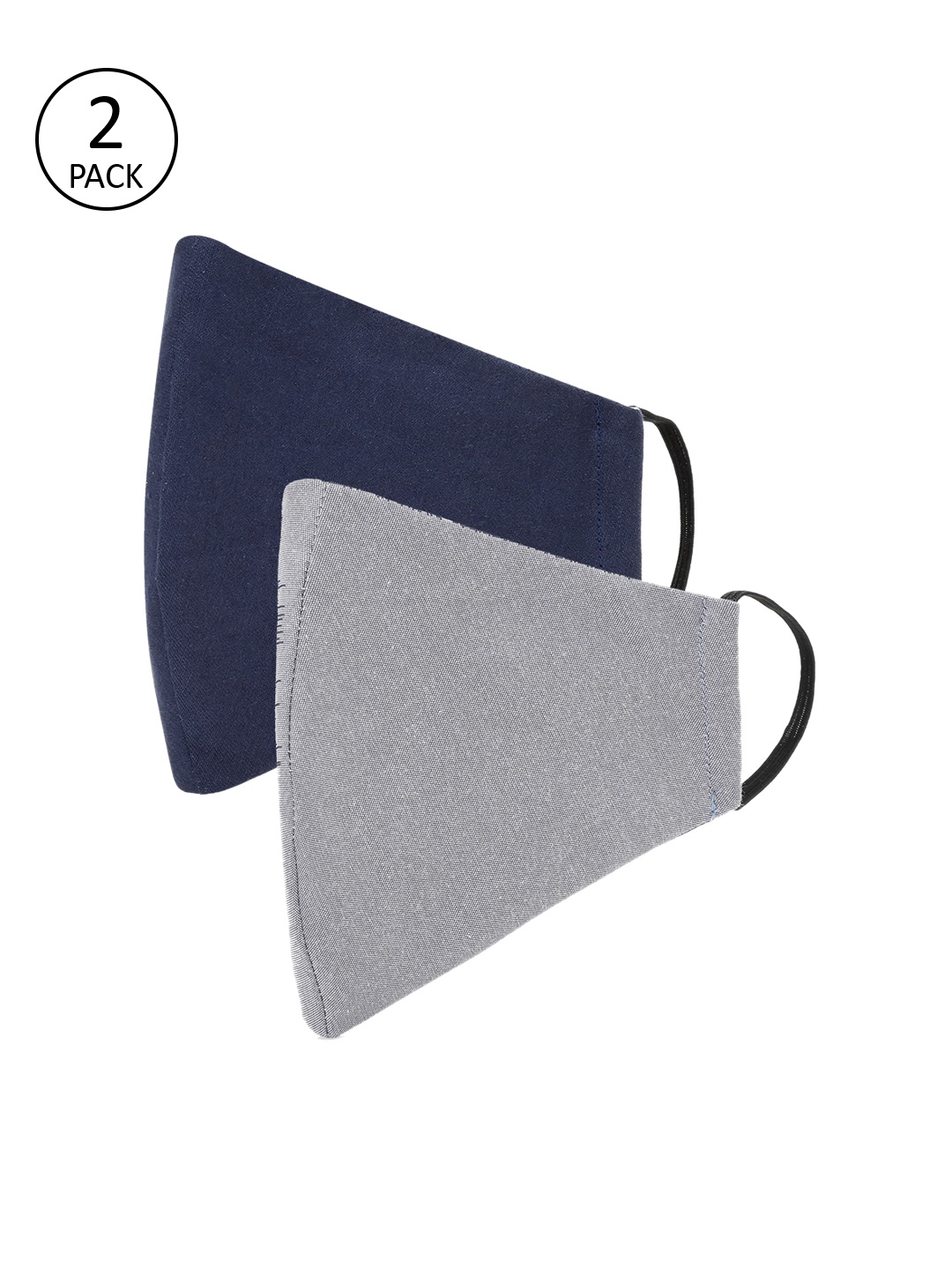 

AKSHARA Kids 2 Pcs 2-Ply Reusable Protective Fabric Masks, Grey