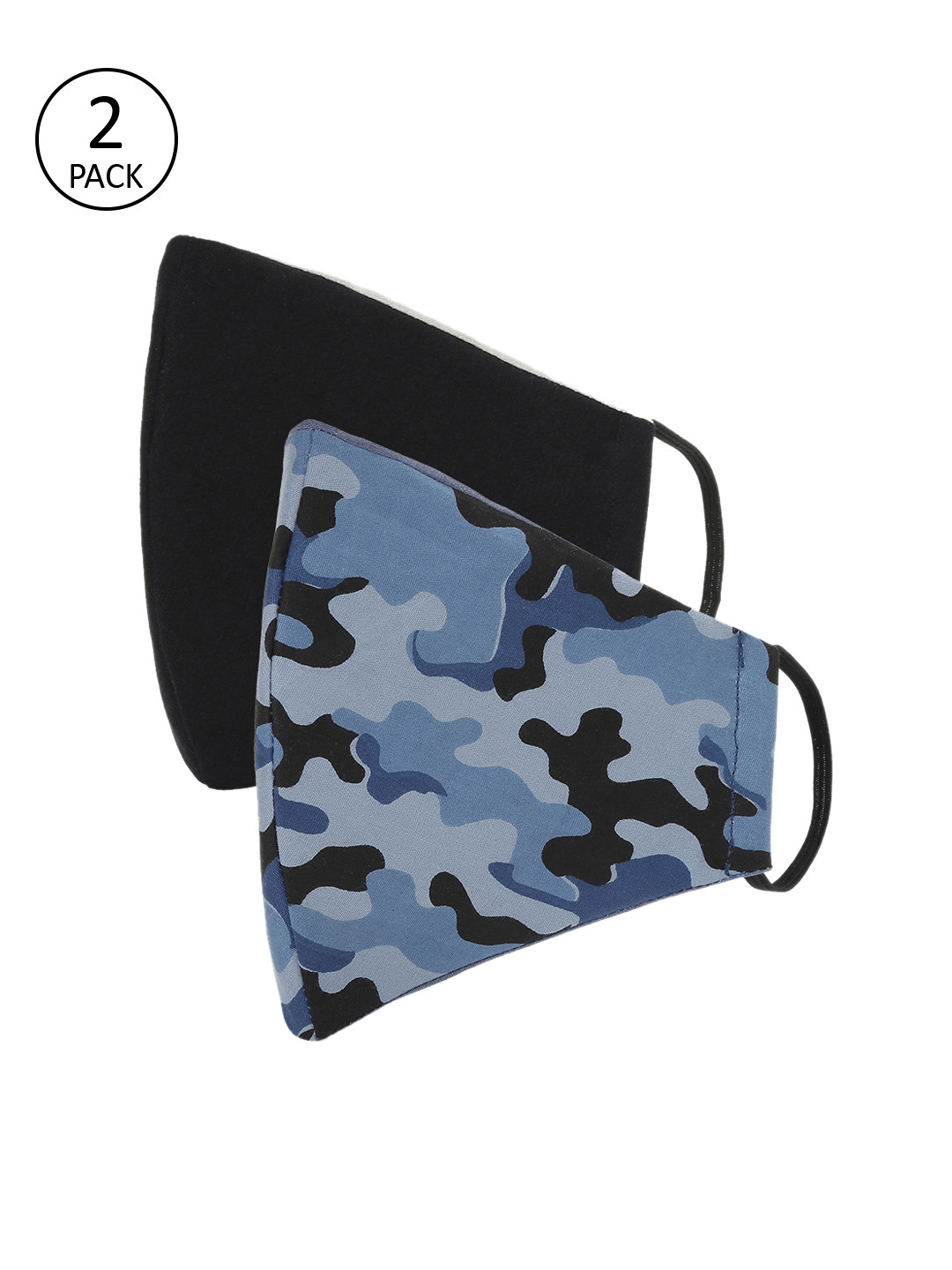 

AKSHARA Unisex 2 Pcs 2-Ply Anti-Pollution Reusable Cloth Mask, Blue