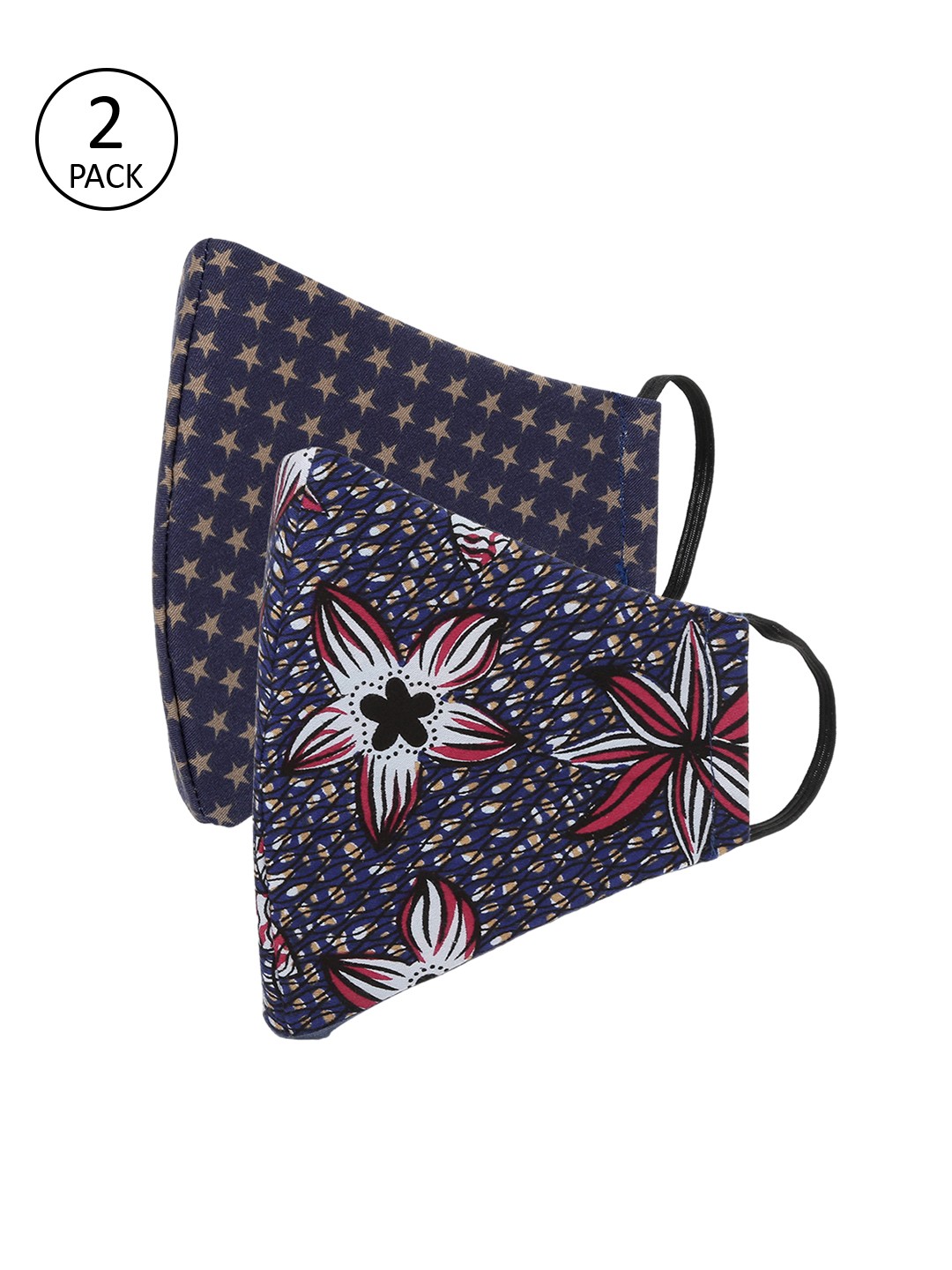 

AKSHARA Kids 2 Pcs Solid 2-Ply Reusable Outdoor Fabric Masks, Multi