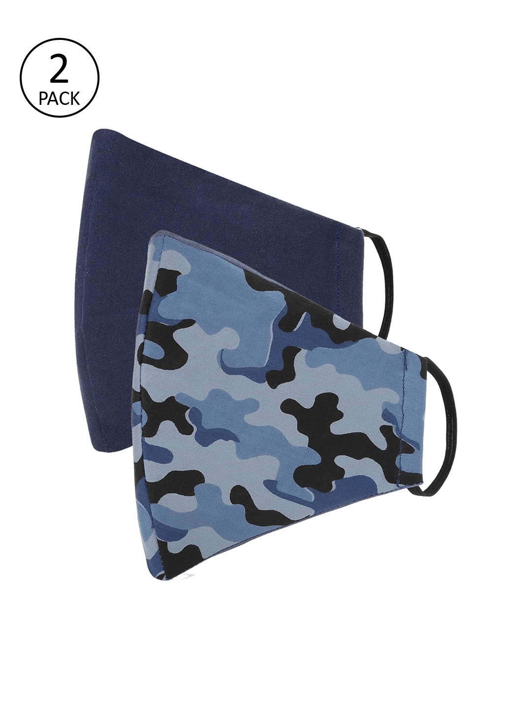 

AKSHARA Kids 2 Pcs 2-Ply Reusable Protective Fabric Masks, Blue