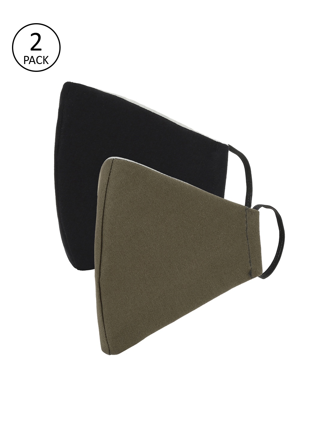 

AKSHARA Kids Pack of 2 Reusable 2-Layers Outdoor Masks, Black