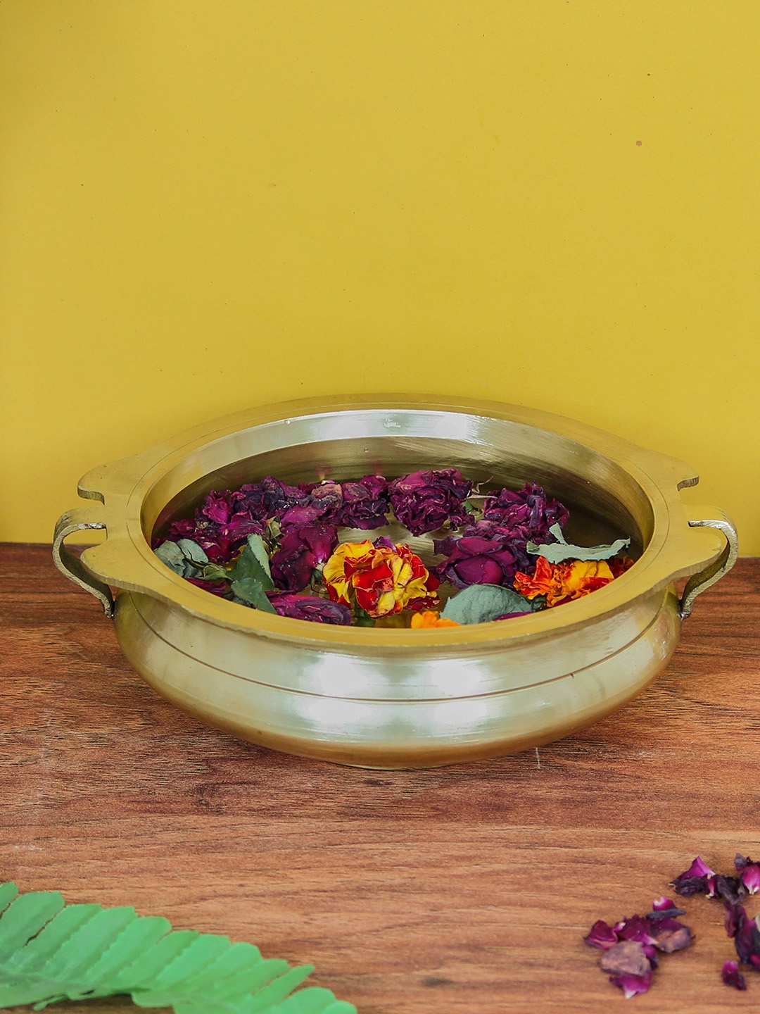 

eCraftIndia Gold-Toned Handcrafted Decorative Brass Urli